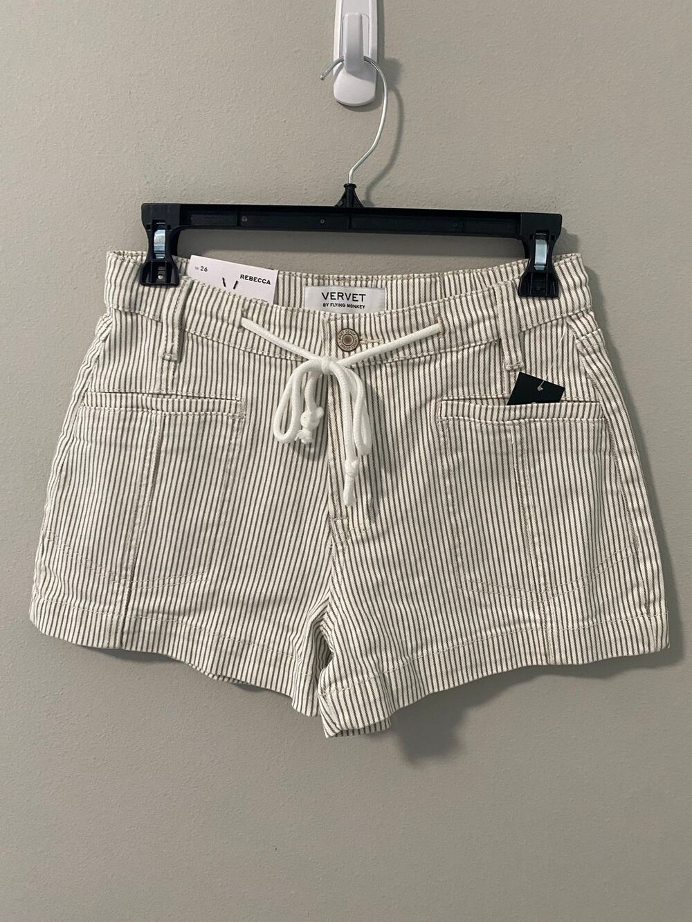 New Vervet by Flying Monkey Rebecca High-Rise Denim Shorts, Size 26